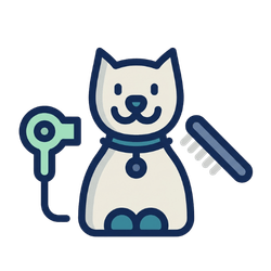 Cat with stethoscope medical icon art